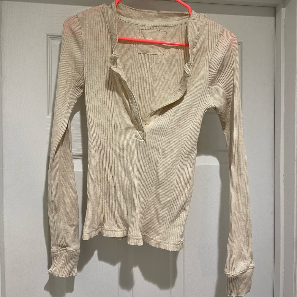 Long Sleeve Ribbed Aerie Shirt